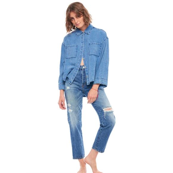 Free People Denim - 2/$30 FREE PEOPLE Sandrine Rose Straight Leg Jeans Size 24 Blue Indigo New $198
